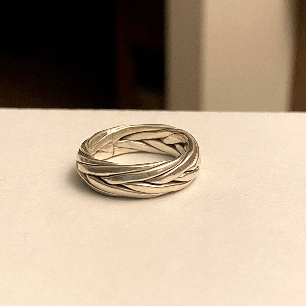 Sterling silver braided ring